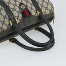 GUCCI GG Supreme Sherry Line Boston Bag PVC Navy Gold 116 02 006 Auth 163838-7
