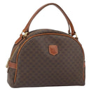 CELINE Macadam Canvas Hand Bag PVC Leather Brown Gold Auth 163842-1
