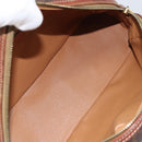 CELINE Macadam Canvas Hand Bag PVC Leather Brown Gold Auth 163842-18