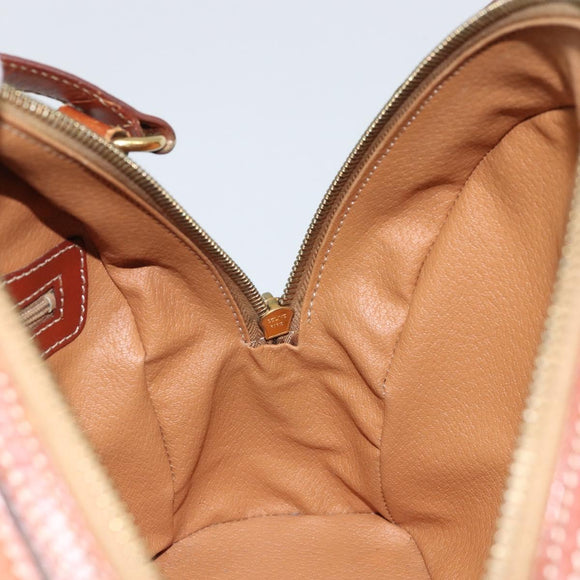CELINE Macadam Canvas Hand Bag PVC Leather Brown Gold Auth 163842