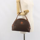 CELINE Macadam Canvas Hand Bag PVC Leather Brown Gold Auth 163842-24