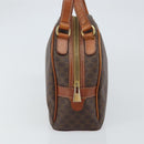 CELINE Macadam Canvas Hand Bag PVC Leather Brown Gold Auth 163842-4
