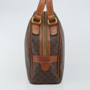 CELINE Macadam Canvas Hand Bag PVC Leather Brown Gold Auth 163842-5