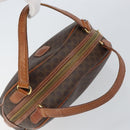 CELINE Macadam Canvas Hand Bag PVC Leather Brown Gold Auth 163842-6