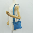 PRADA Shoulder Bag Nylon Blue Silver Auth 163845V-23