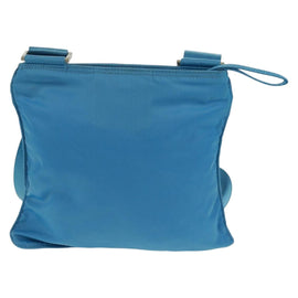 PRADA Shoulder Bag Nylon Blue Silver Auth 163845V - 0