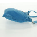 PRADA Shoulder Bag Nylon Blue Silver Auth 163845V-4