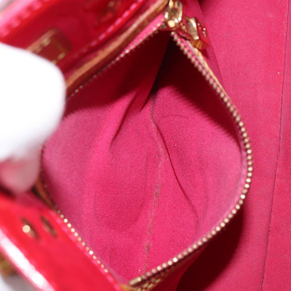 LOUIS VUITTON Monogram Vernis Reade PM Bag Fuchsia Pink M91221 LV Auth 163846