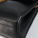CELINE Horse Carriage Shoulder Bag Leather Black Gold Auth 163847-9