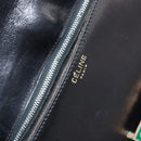 CELINE Horse Carriage Shoulder Bag Leather Black Gold Auth 163847-18