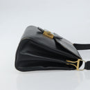 CELINE Horse Carriage Shoulder Bag Leather Black Gold Auth 163847-3