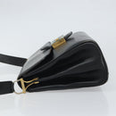 CELINE Horse Carriage Shoulder Bag Leather Black Gold Auth 163847-4