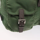 PRADA Backpack Nylon Green Silver Auth 163851-17