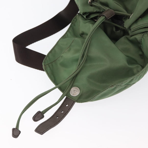 PRADA Backpack Nylon Green Silver Auth 163851