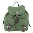 PRADA Backpack Nylon Green Silver Auth 163851-2