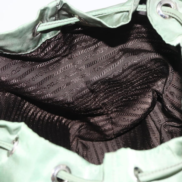 PRADA Backpack Nylon Green Silver Auth 163851