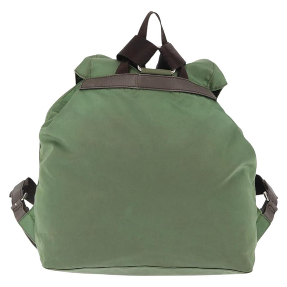 PRADA Backpack Nylon Green Silver Auth 163851