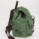PRADA Backpack Nylon Green Silver Auth 163851-5