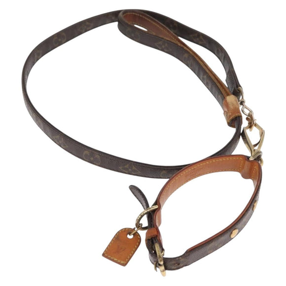 LOUIS VUITTON Less Baxter MM Collier Baxter MM Dog Leash 2 Set LV Auth 163856