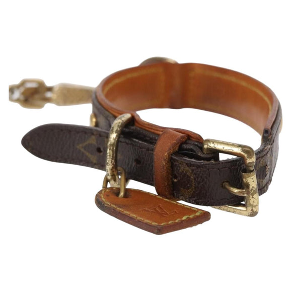 LOUIS VUITTON Less Baxter MM Collier Baxter MM Dog Leash 2 Set LV Auth 163856