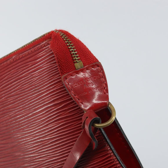 LOUIS VUITTON Epi Pochette Accessoires Pouch Red M52947 LV Auth 163858