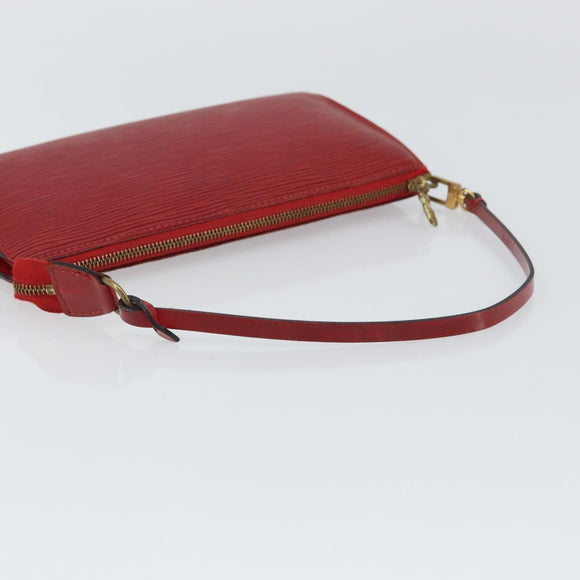 LOUIS VUITTON Epi Pochette Accessoires Pouch Red M52947 LV Auth 163858