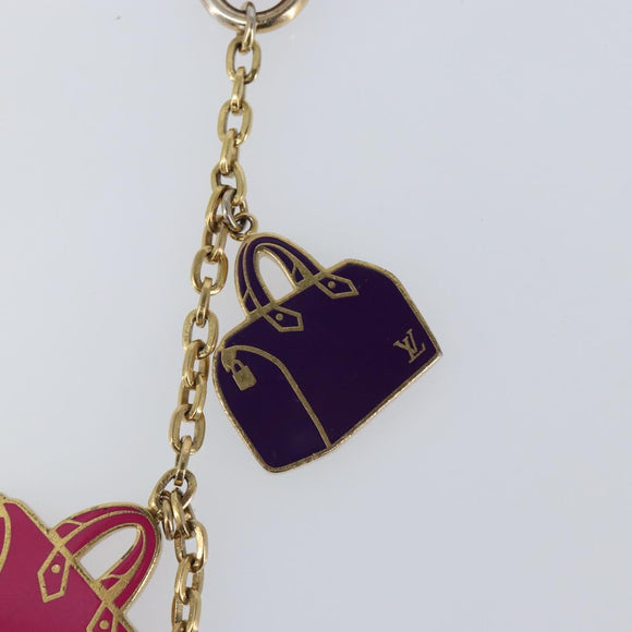 LOUIS VUITTON Chain Iconic Bag Charm metal Gold Tone M66985 LV Auth 163860