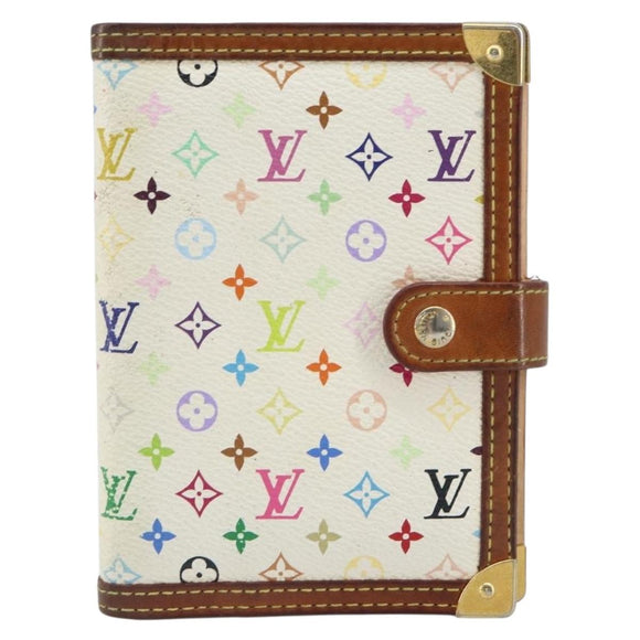 LOUIS VUITTON Multicolor Agenda PM Day Planner Cover White R21074 LV Auth 163862