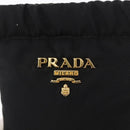 PRADA Pouch Nylon Black Gold Auth 163863-13