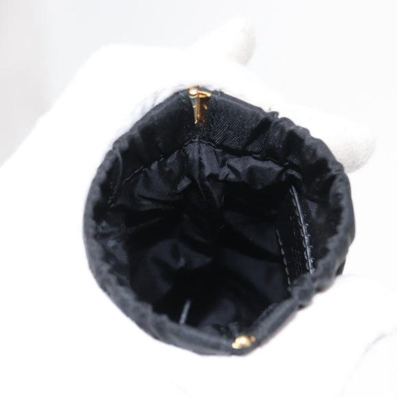 PRADA Pouch Nylon Black Gold Auth 163863