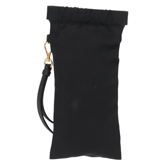 PRADA Pouch Nylon Black Gold Auth 163863