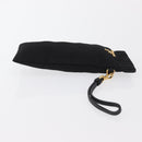 PRADA Pouch Nylon Black Gold Auth 163863-4