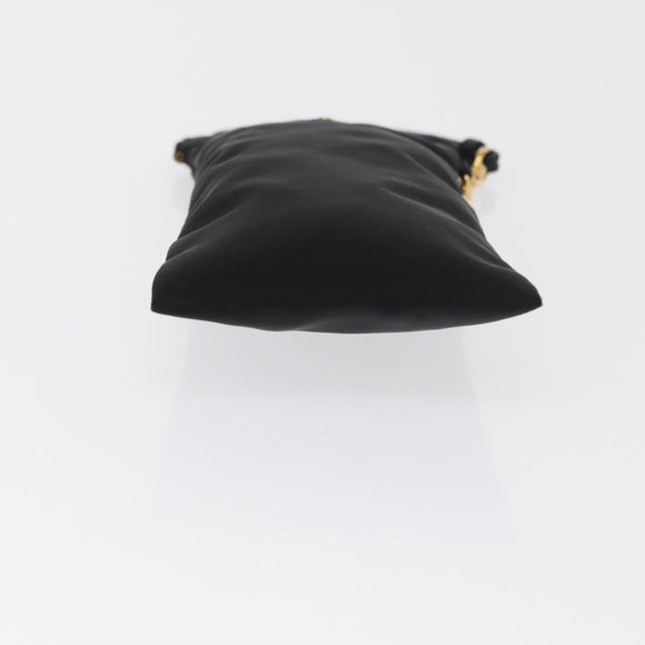 PRADA Pouch Nylon Black Gold Auth 163863