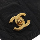 CHANEL COCO Mark Gloves Leather Black CC Auth 163864-17