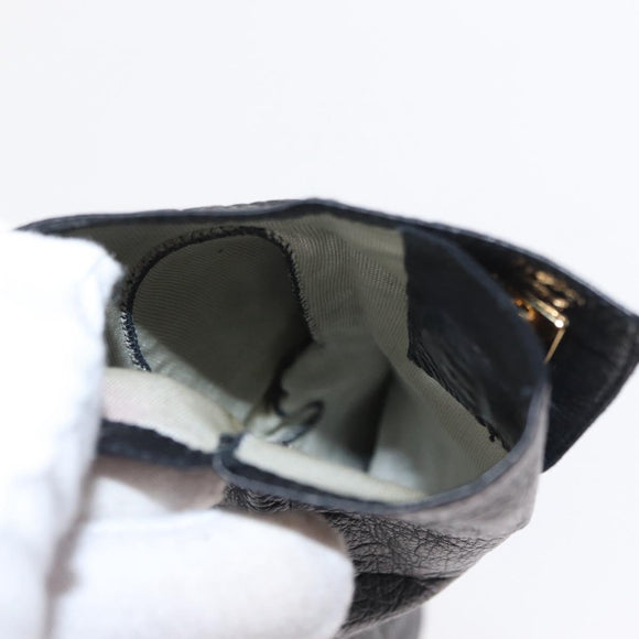 CHANEL COCO Mark Gloves Leather Black CC Auth 163864