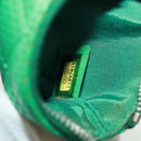 CHANEL Coin Purse Leather Green Silver CC Auth 163866V-20