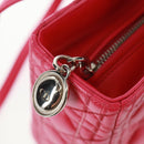 Christian Dior Lady Dior Hand Bag Lamb Skin 2way Pink Silver Auth 163880SAM-22