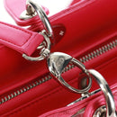 Christian Dior Lady Dior Hand Bag Lamb Skin 2way Pink Silver Auth 163880SAM-10