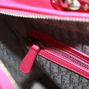 Christian Dior Lady Dior Hand Bag Lamb Skin 2way Pink Silver Auth 163880SAM-26
