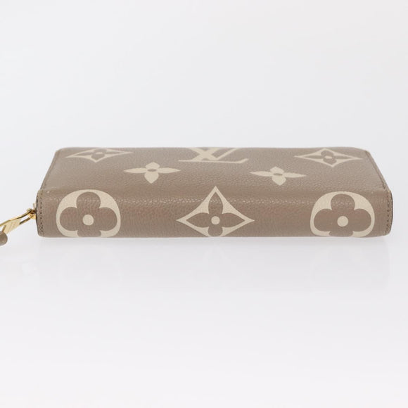 LOUIS VUITTON Bicolor Monogram Empreinte Zippy Wallet Grau M69794 Auth 163886A