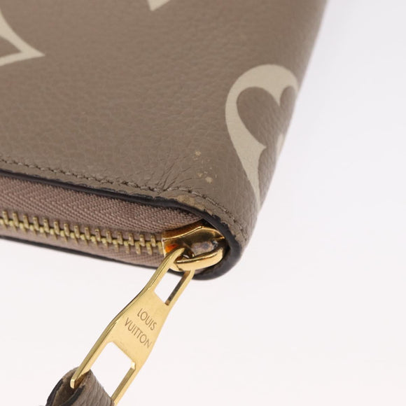 LOUIS VUITTON Bicolor Monogram Empreinte Zippy Wallet Grau M69794 Auth 163886A