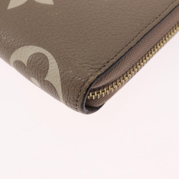 LOUIS VUITTON Bicolor Monogram Empreinte Zippy Wallet Grau M69794 Auth 163886A