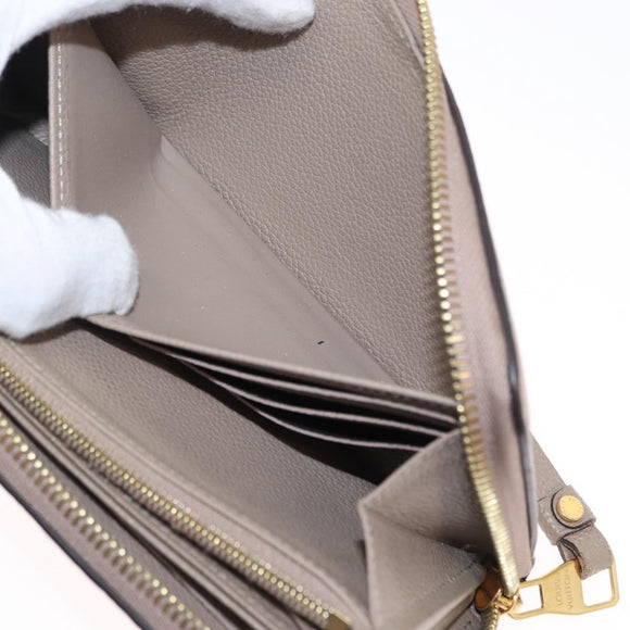 LOUIS VUITTON Bicolor Monogram Empreinte Zippy Wallet Grau M69794 Auth 163886A