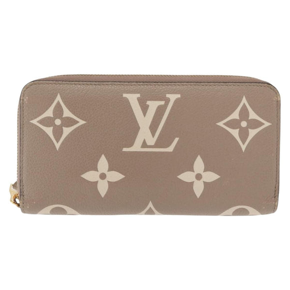 LOUIS VUITTON Bicolor Monogram Empreinte Zippy Wallet Grau M69794 Auth 163886A