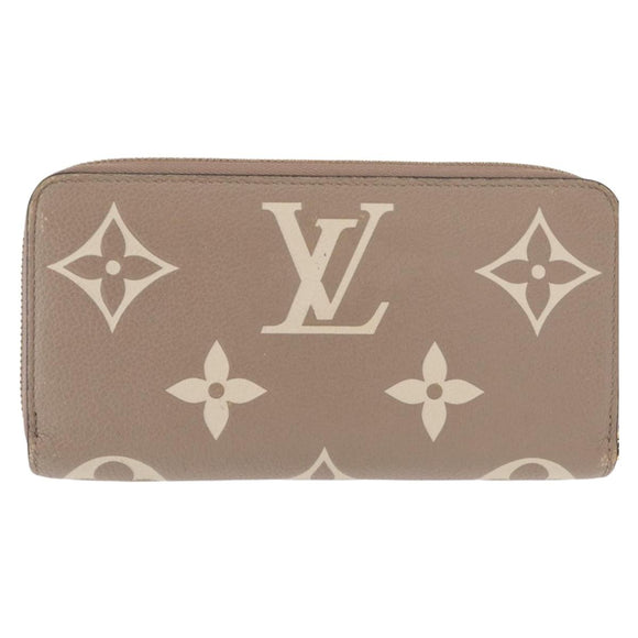 LOUIS VUITTON Bicolor Monogram Empreinte Zippy Wallet Grau M69794 Auth 163886A
