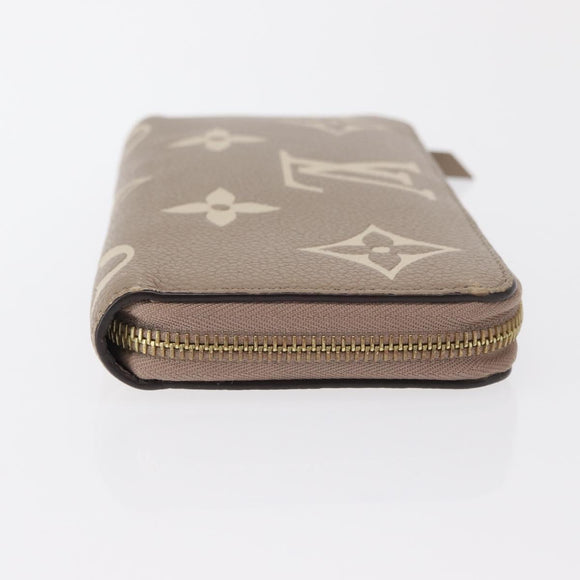 LOUIS VUITTON Bicolor Monogram Empreinte Zippy Wallet Grau M69794 Auth 163886A