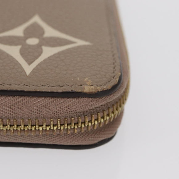 LOUIS VUITTON Bicolor Monogram Empreinte Zippy Wallet Grau M69794 Auth 163886A