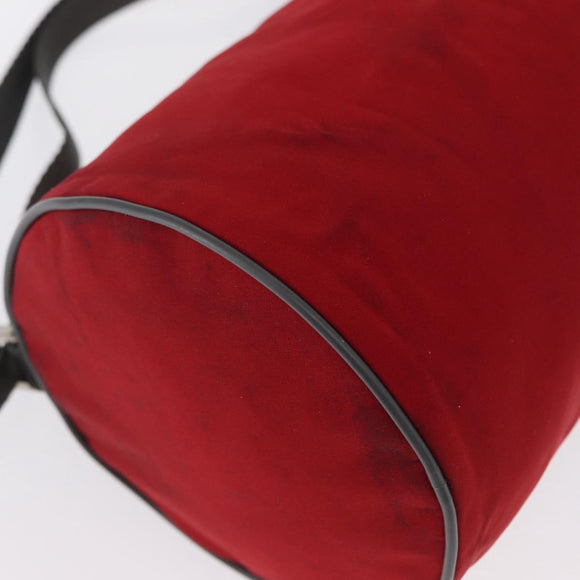 PRADA Sports Shoulder Bag Nylon Red Silver Auth 163901