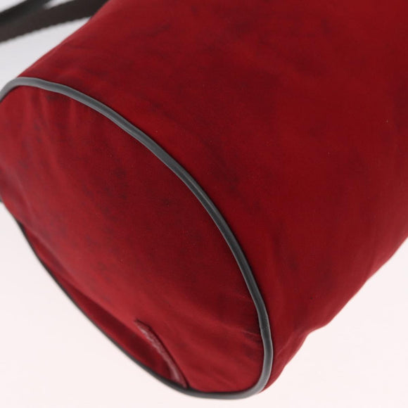 PRADA Sports Shoulder Bag Nylon Red Silver Auth 163901