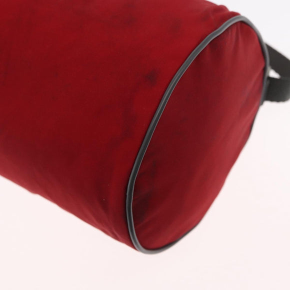PRADA Sports Shoulder Bag Nylon Red Silver Auth 163901